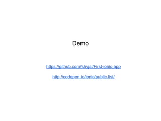 Introduction to Ionic framework | PPTX