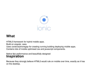 Introduction to Ionic framework | PPTX