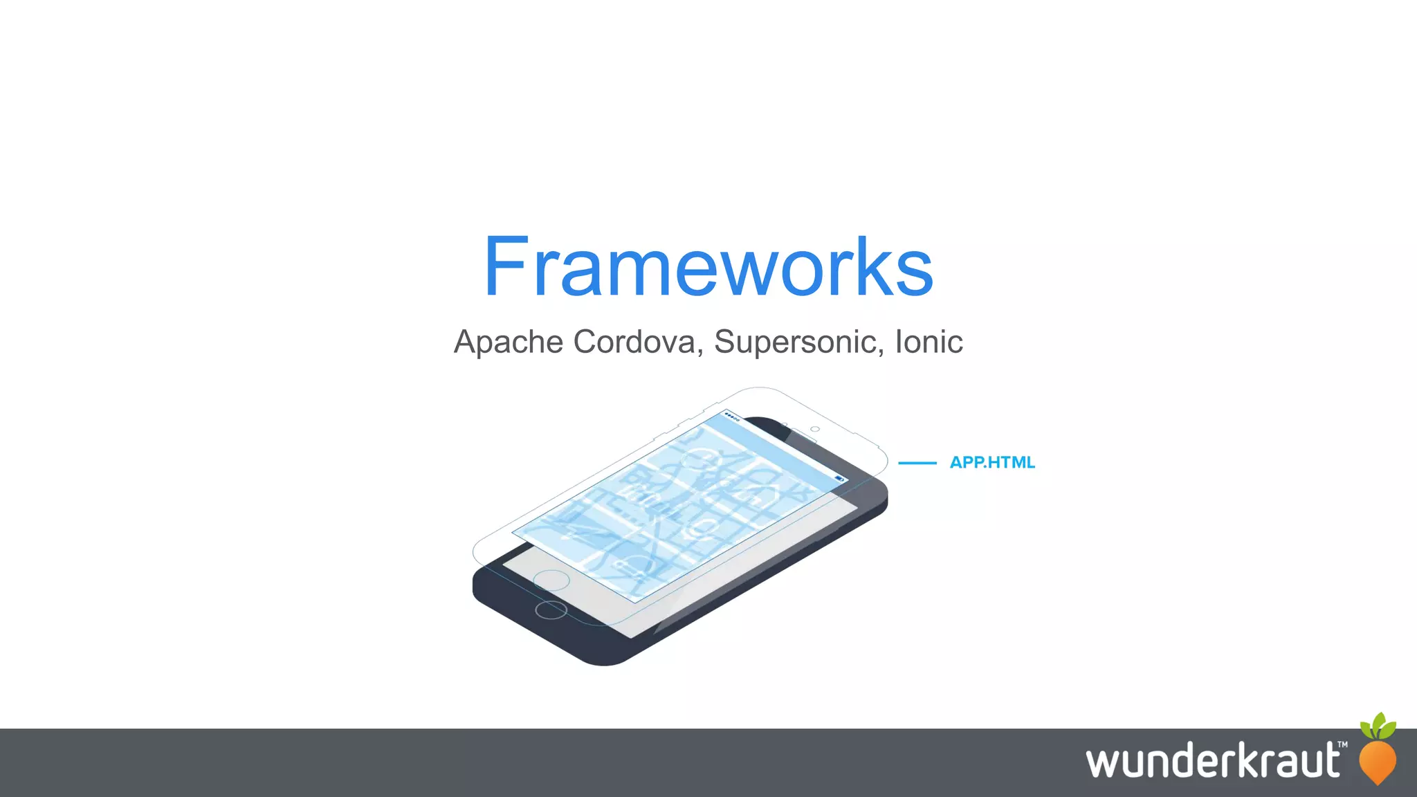 Frameworks Apache Cordova, Supersonic, Ionic 