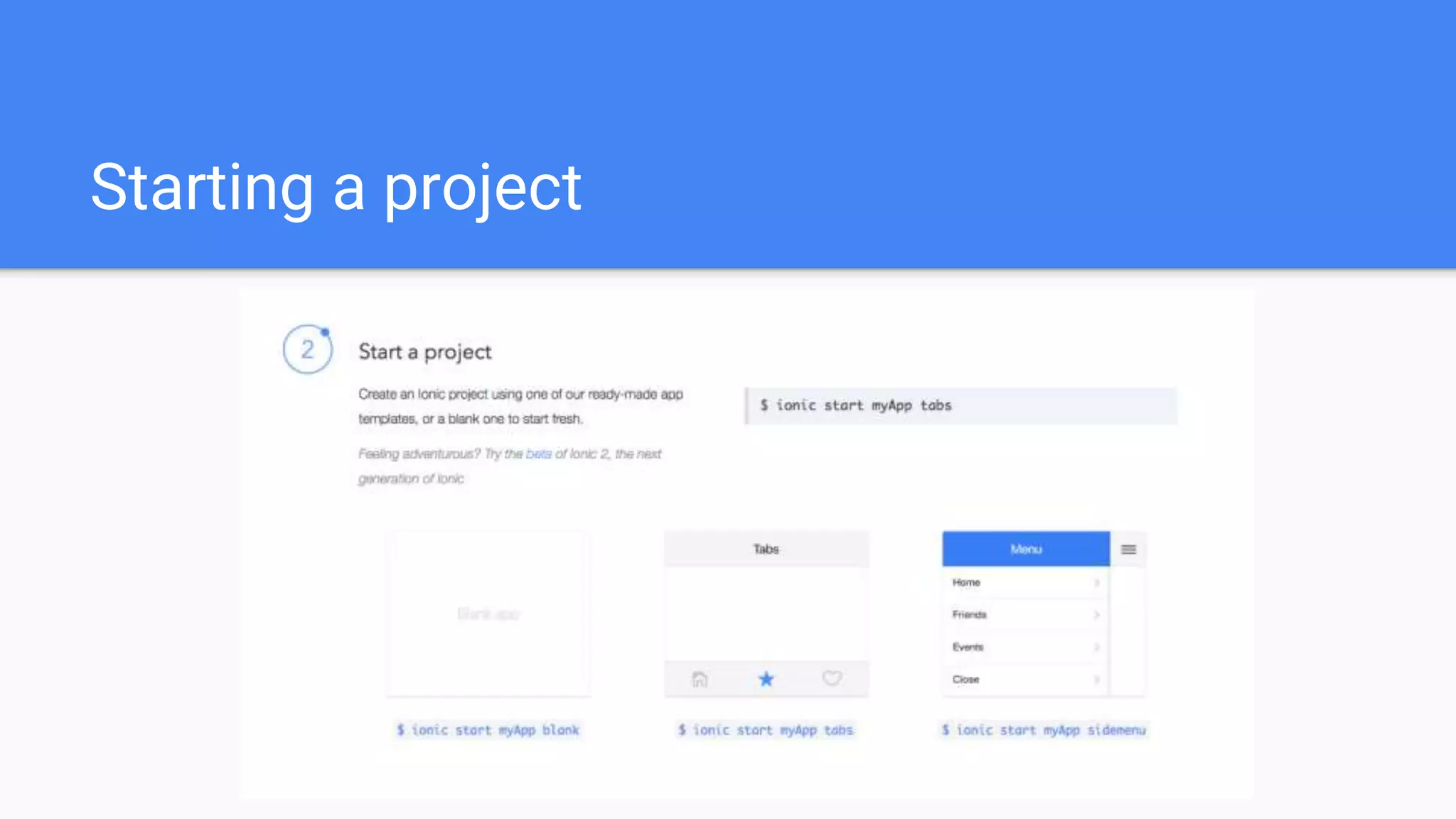 Starting a project 