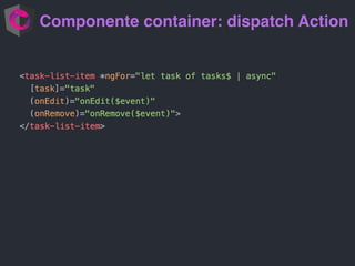 Componente container: dispatch Action
 