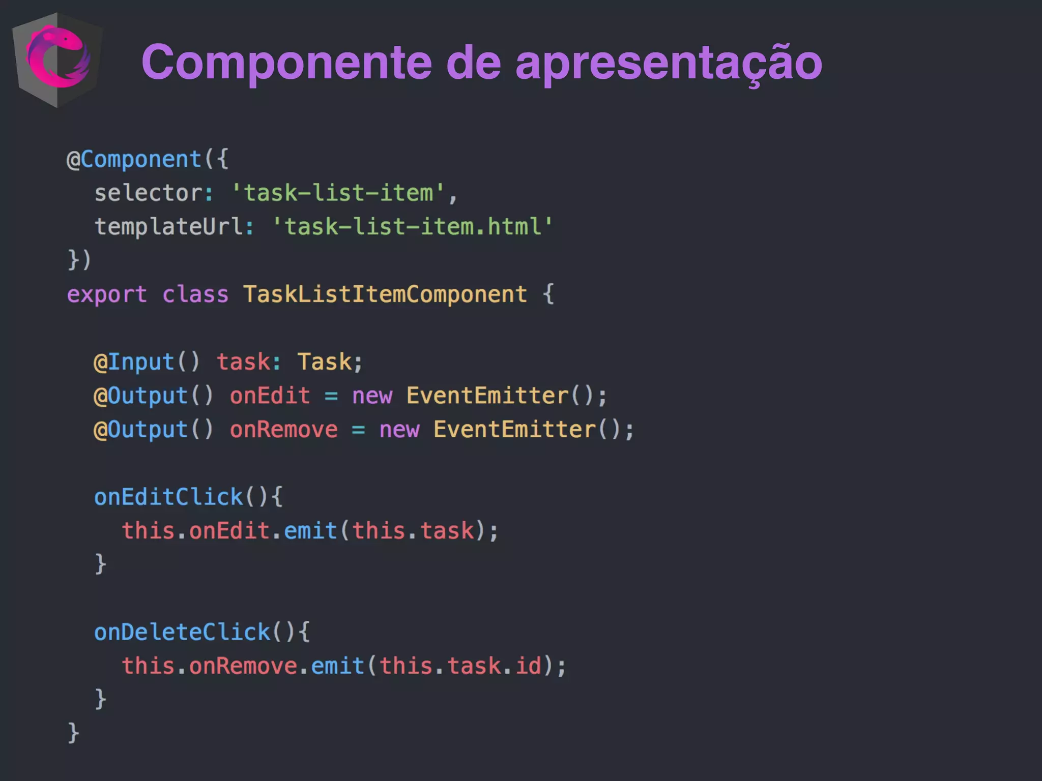 Componente de apresentação
 