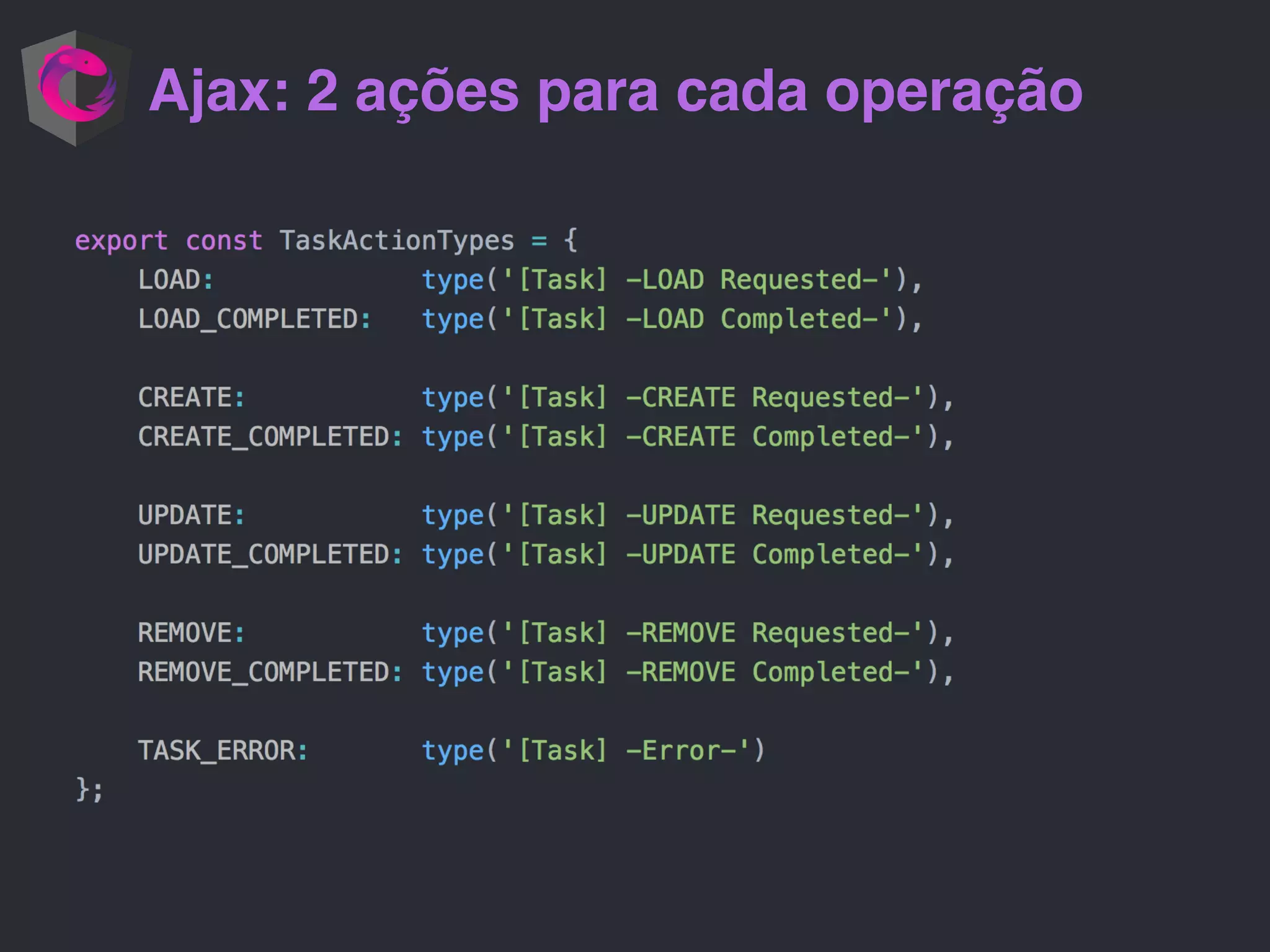 Ajax: 2 ações para cada operação
 