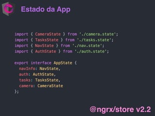 Estado da App
@ngrx/store v2.2
 