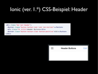 Ionic (ver. 1.*) CSS-Beispiel: Header
 