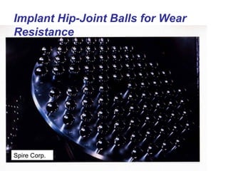 Spire Corp.
Implant Hip-Joint Balls for Wear
Resistance
 