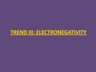 TREND III: ELECTRONEGATIVITY
 