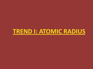 TREND I: ATOMIC RADIUS
 