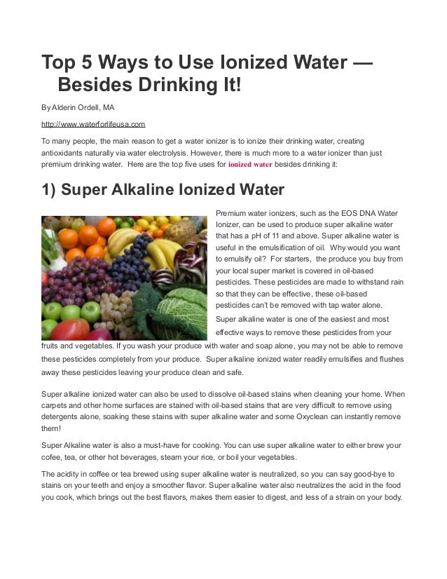 Top 5 Ways to Use Ionized Water Besides Drinking It