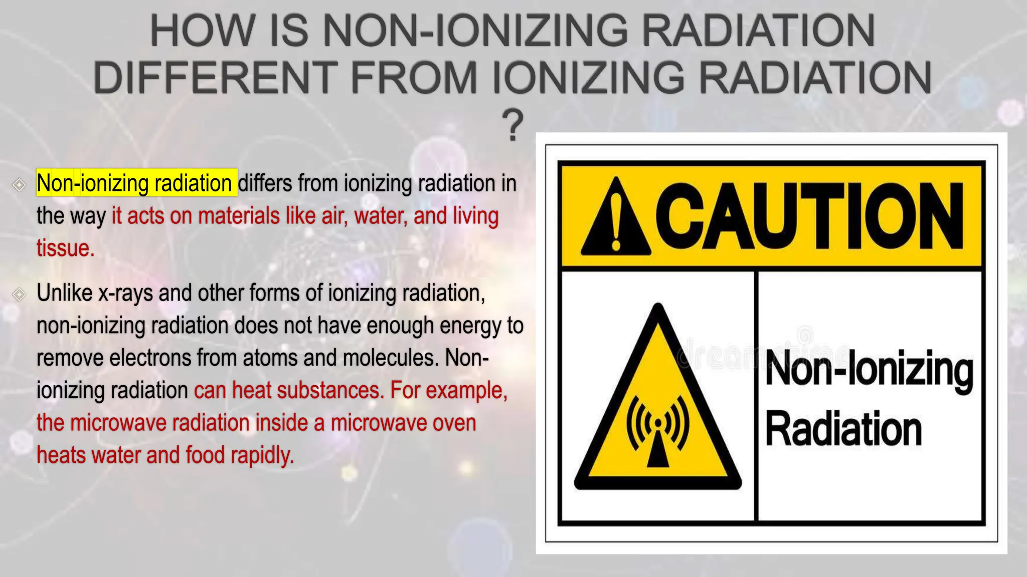 radiations, types of radiations, ionizing and non ionizing radiations.pptx