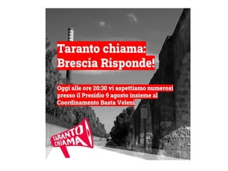 Io non faccio finta di niente: Brescia, Taranto e il diritto alla trasparenza  