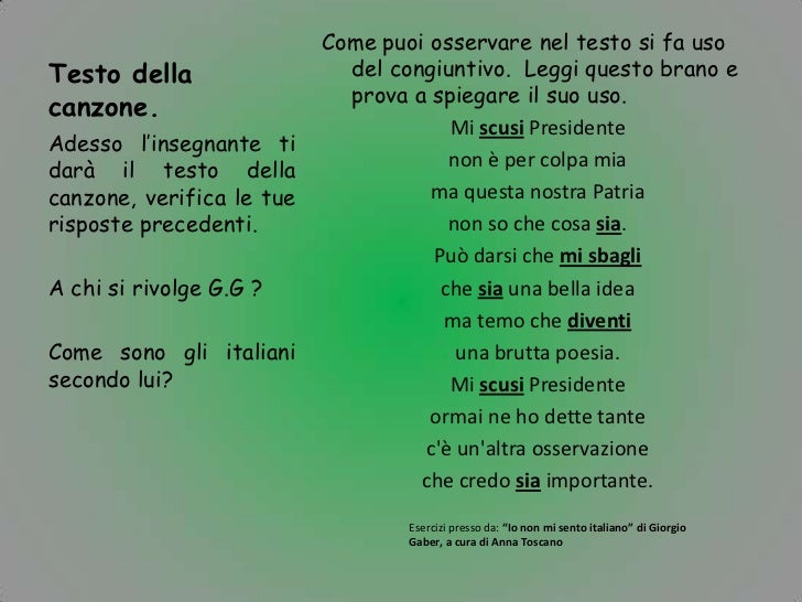 Io non mi sento italiano Io non mi sento italiano