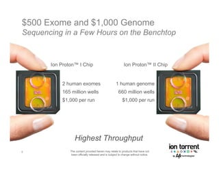 The First Benchtop Next-Generation Sequencer - Ion Proton™ Sequencer | PDF