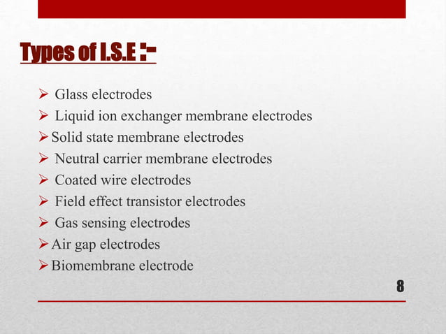 Ion selective electrodes | PPTX | Chemistry | Science