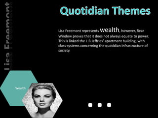 SubversionThe quirky couple on the balcony are the most obvious fit for Stella’s observation, which is that “People do strange things when they think that people aren’t watching them.”