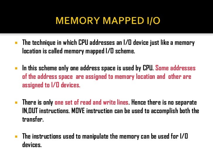 memory mapped io memory mapped io