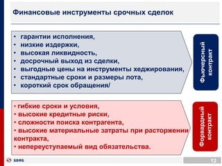 ОТ ДАННЫХ К ИДЕЕ
12
Фьючерсный
контракт
Форвардный
контракт
Финансовые инструменты срочных сделок
• гарантии исполнения,
• низкие издержки,
• высокая ликвидность,
• досрочный выход из сделки,
• выгодные цены на инструменты хеджирования,
• стандартные сроки и размеры лота,
• короткий срок обращения/
• гибкие сроки и условия,
• высокие кредитные риски,
• сложности поиска контрагента,
• высокие материальные затраты при расторжении
контракта,
• непереуступаемый вид обязательства.
 