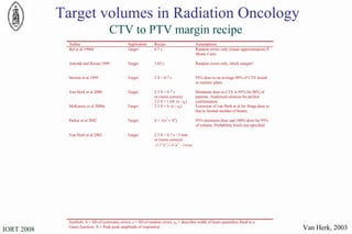 CTV to PTV margin recipe Target volumes in Radiation Oncology Van Herk, 2003 