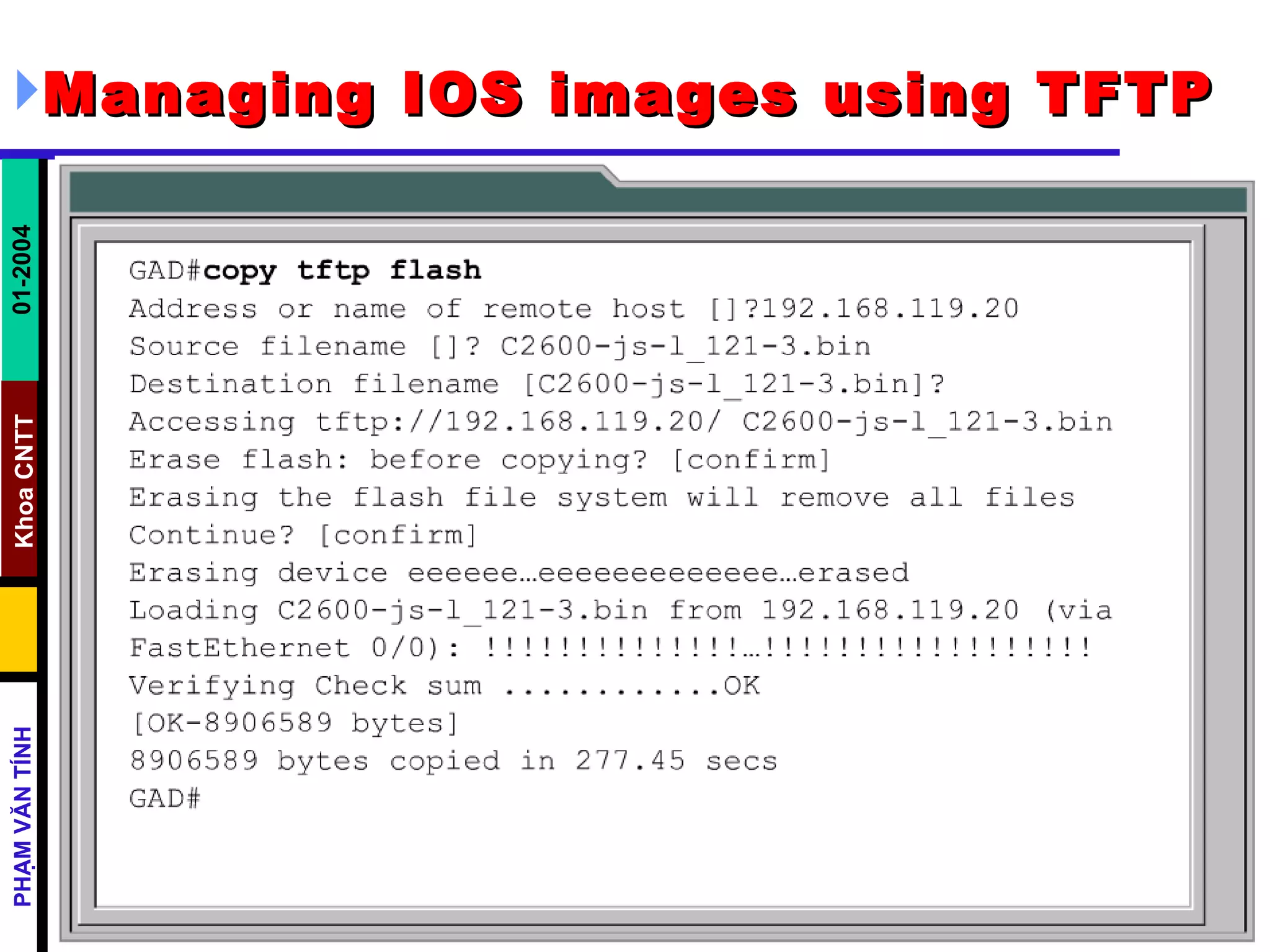 Managing IOS images using TFTP   