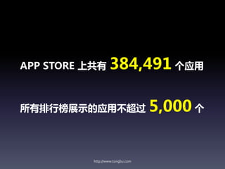 APP STORE 上共有      384,491 个应用

所有排行榜展示的应用不超过                      5,000 个


           http://www.tongbu.com
 