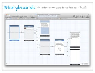 Storyboards   (an alternative way to define app flow)
 