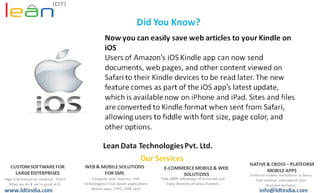 Users of Amazon's iOS Kindle App - LeanDT