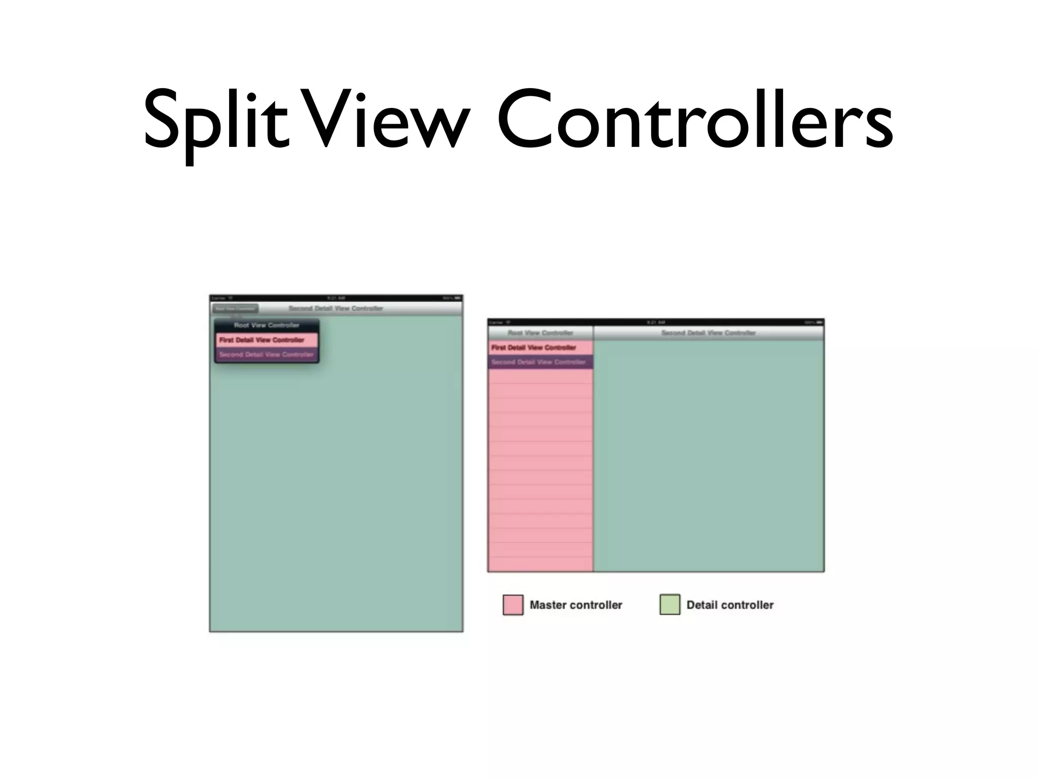 Split View Controllers
 