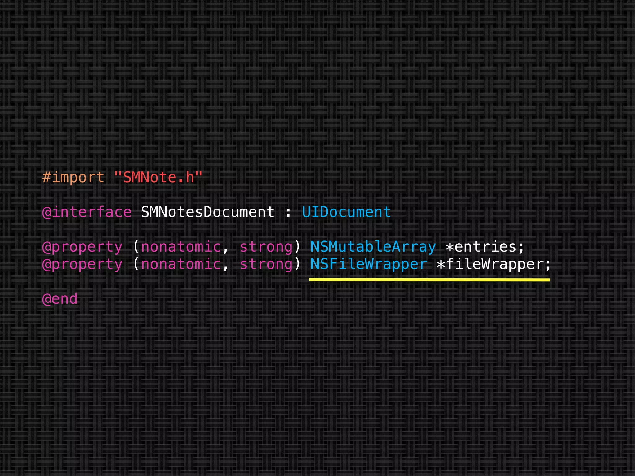 #import "SMNote.h"

@interface SMNotesDocument : UIDocument

@property (nonatomic, strong) NSMutableArray *entries;
@property (nonatomic, strong) NSFileWrapper *fileWrapper;

@end
 