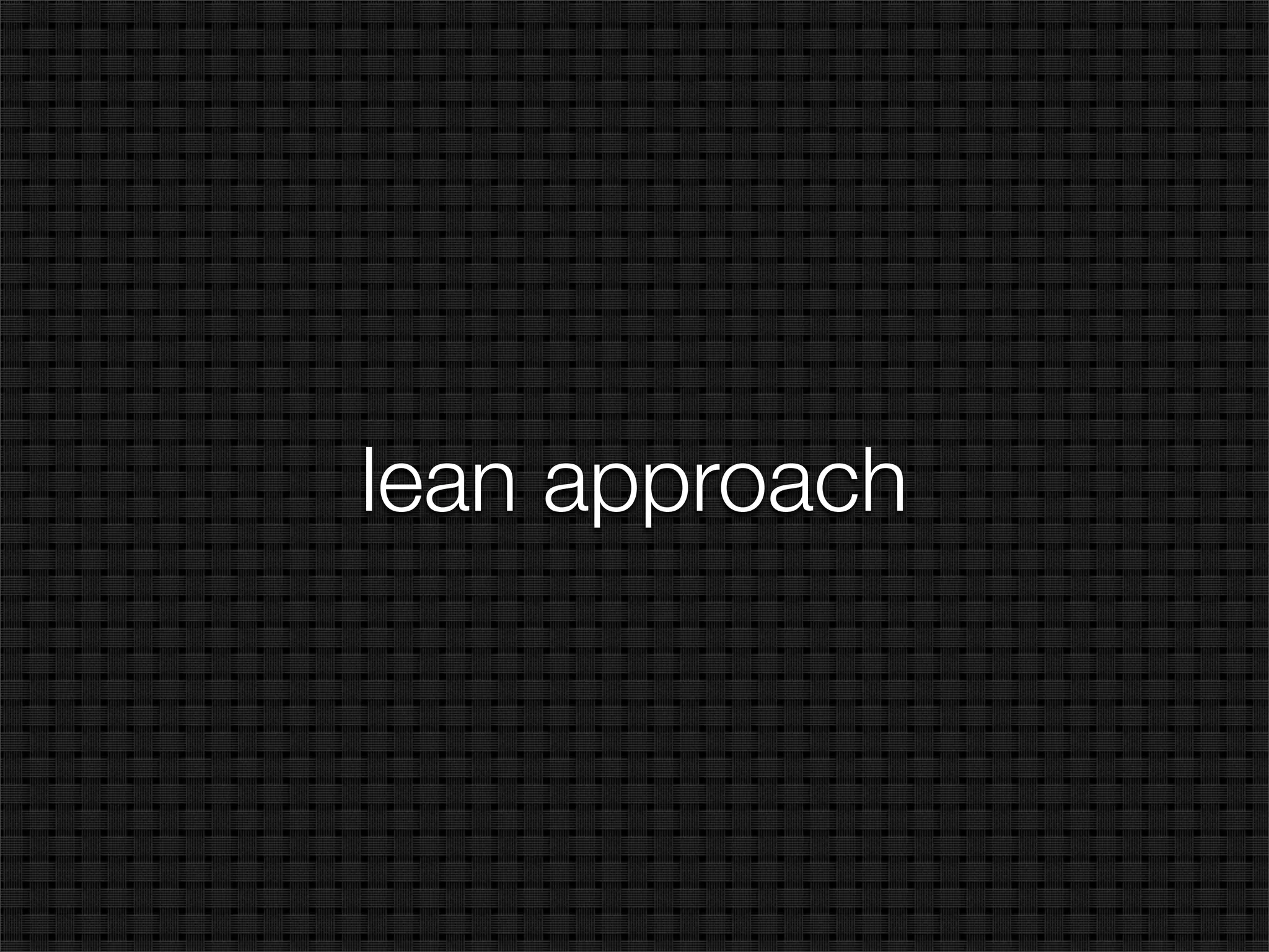 lean approach
 