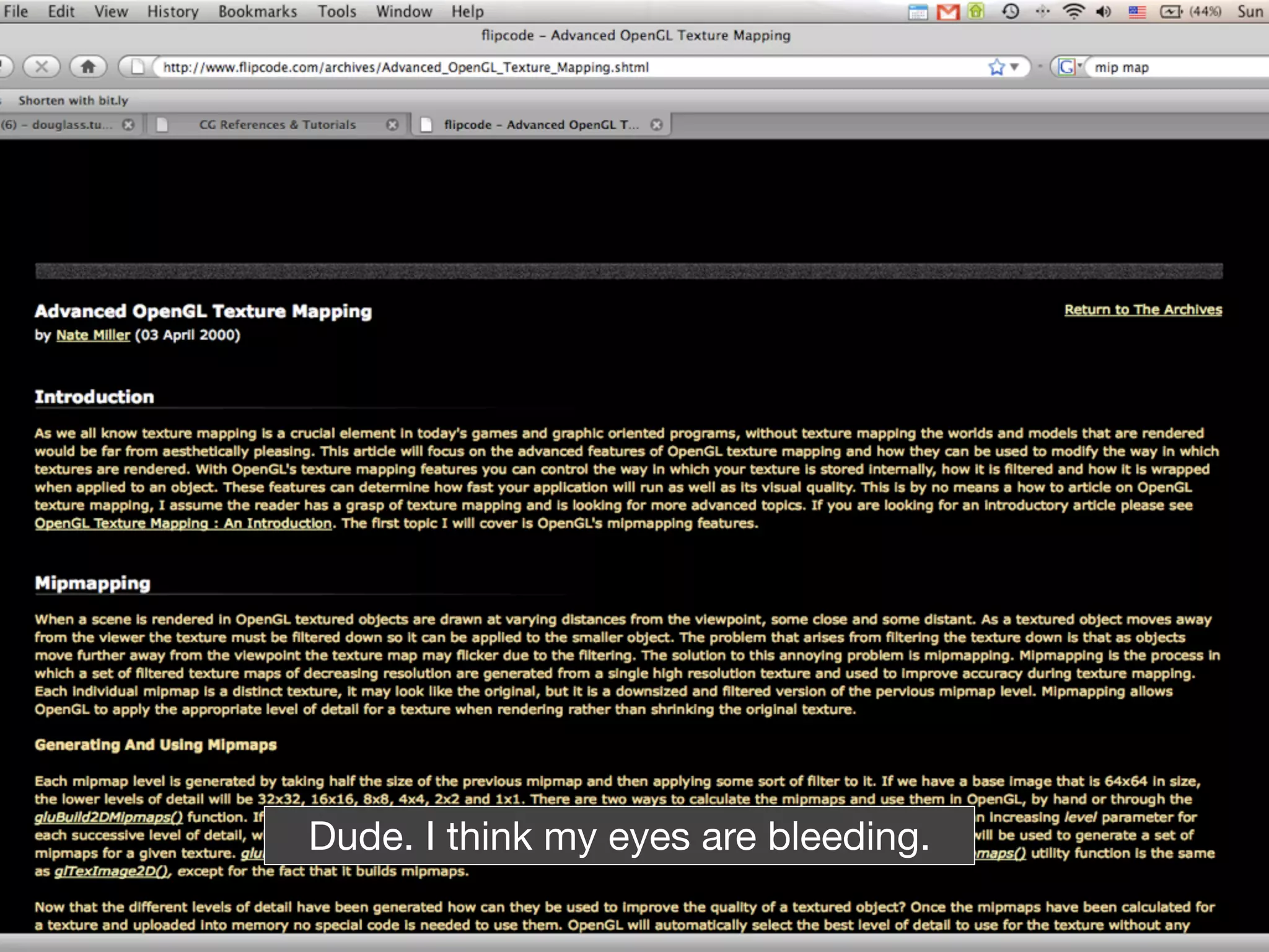 Dude. I think my eyes are bleeding.
 