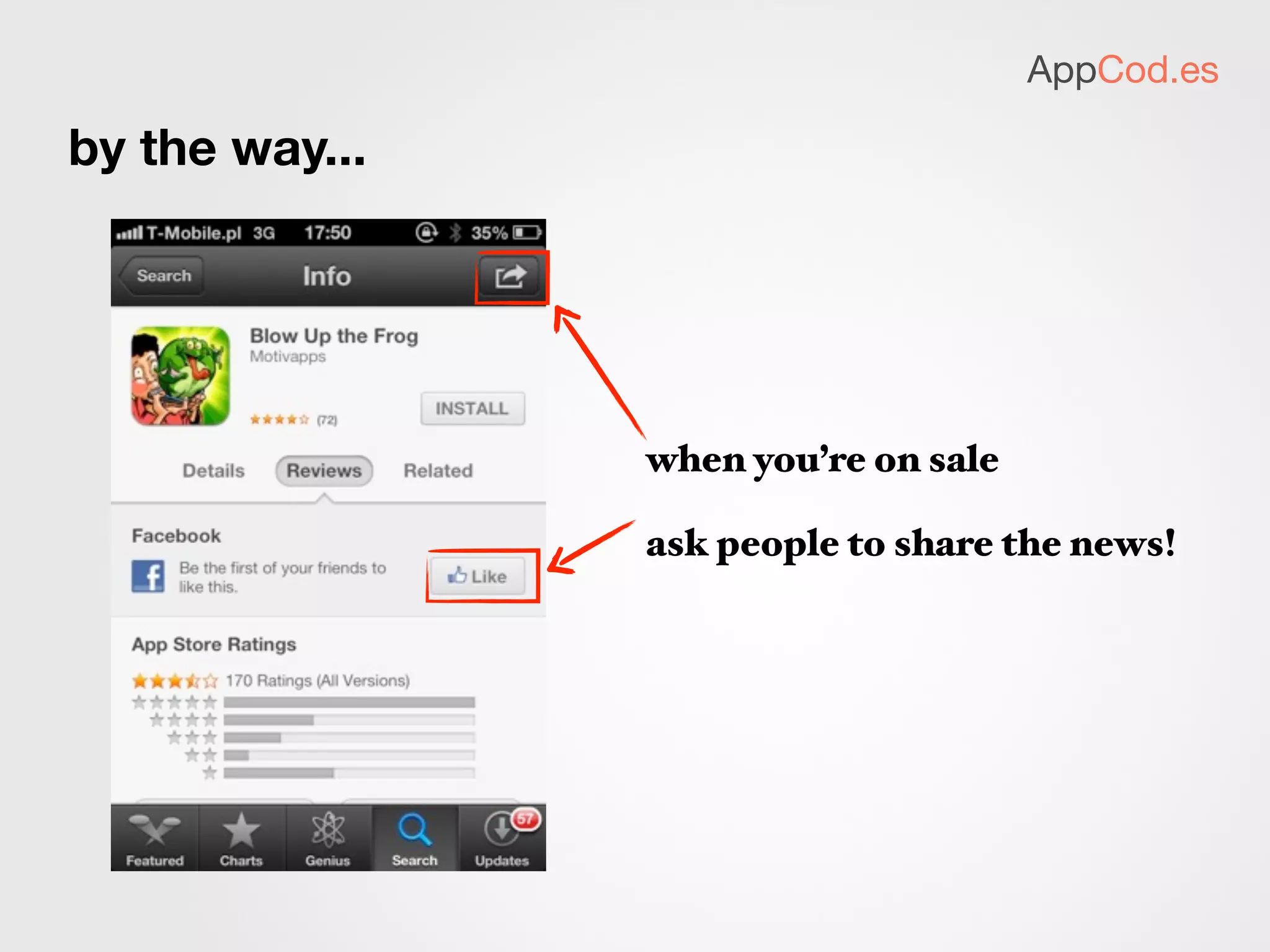 App Store Optimization
AppCod.es
is it readable when scaled down
to ~200pt?
 