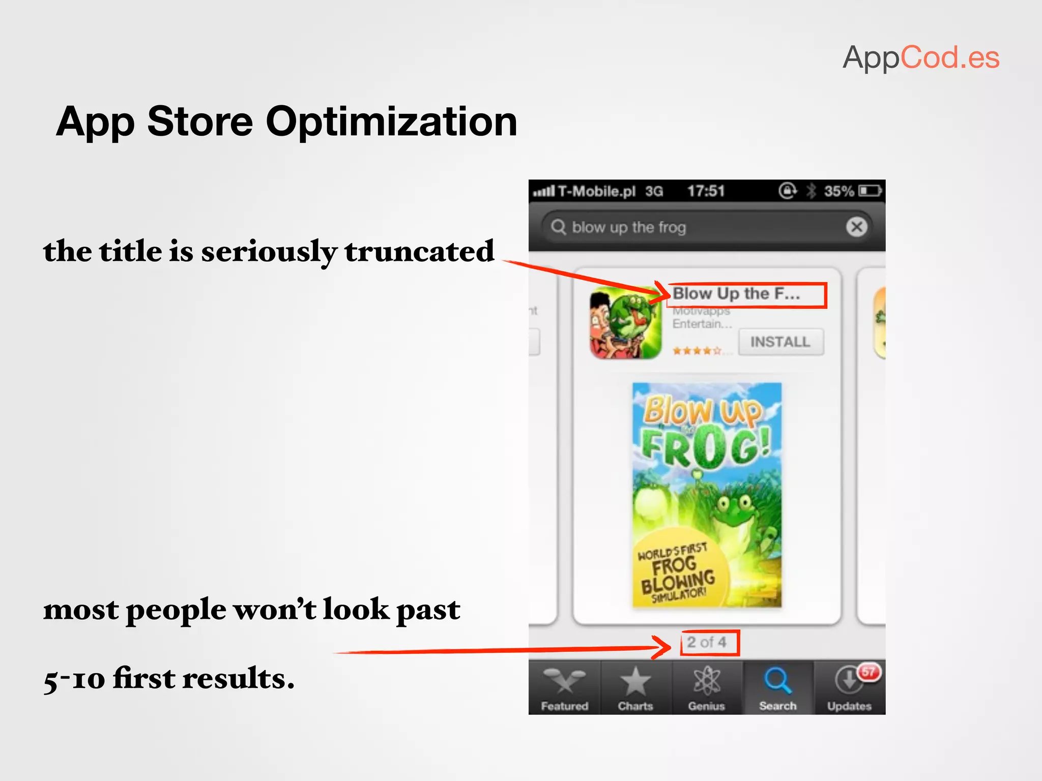 What matters today
AppCod.es
but more space is
dedicated to less
popular apps
 