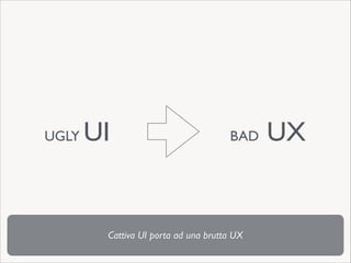 UGLY

UI

BAD

Cattiva UI porta ad una brutta UX

UX

 