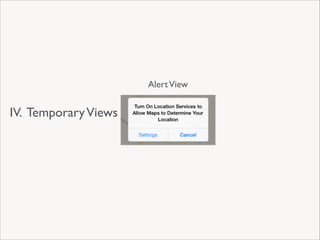 Alert View

IV. Temporary Views

 