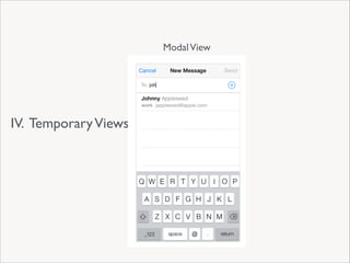 Modal View

IV. Temporary Views

 