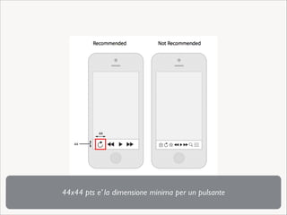 44x44 pts e’ la dimensione minima per un pulsante

 