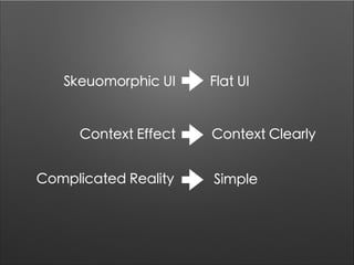 e o or h UI Flat UI
o te t E e t o te t learl
o l ated Real t le
 