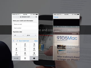 Autocomplete and credit card scan  