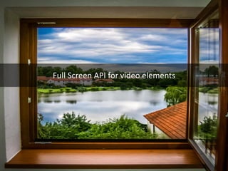 Full Screen API for video elements  