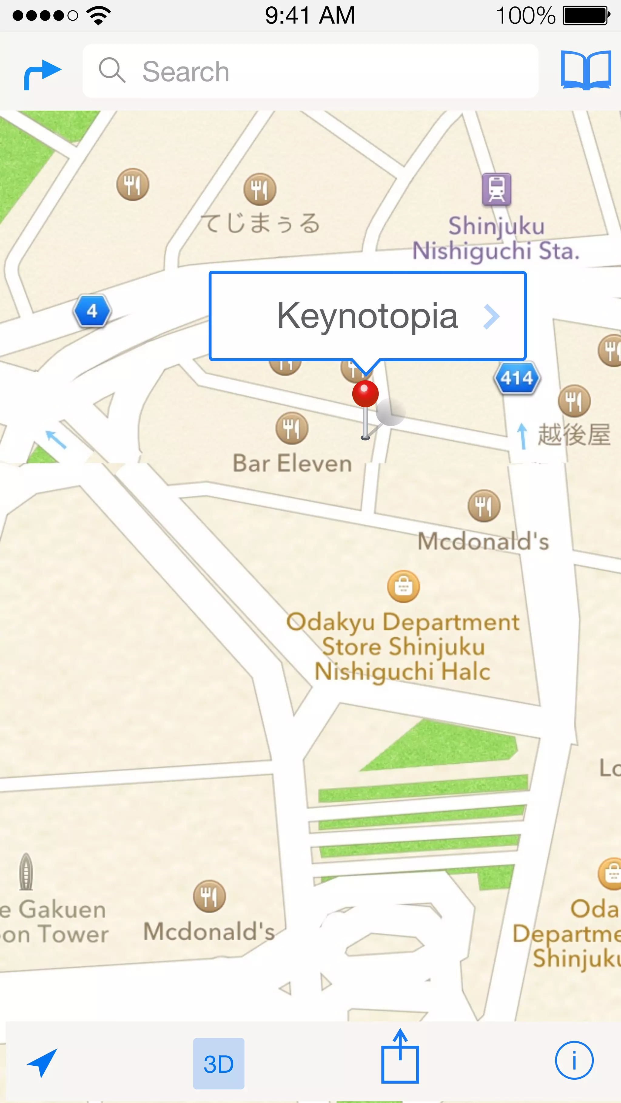 Search 
9:41 AM 100% 
Keynotopia 
3D i 
 