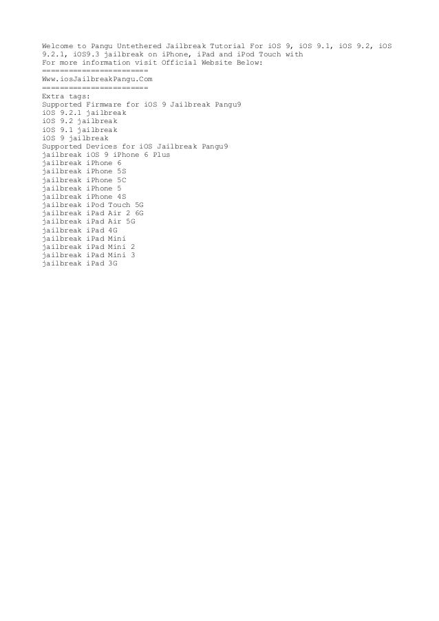 Jailbreak Ios 9 Ios 9 2 1 Jailbreak On Iphone Ipad And Ipod Touch W