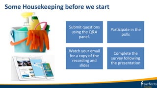 Some Housekeeping before we start
Submit questions
using the Q&A
panel.
Participate in the
polls
Watch your email
for a copy of the
recording and
slides
Complete the
survey following
the presentation
 