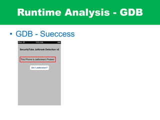 Runtime Analysis - GDB
• GDB - Sueccess
 