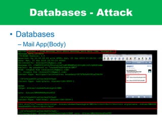 Databases - Attack
• Databases
– Mail App(Body)
 