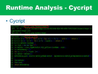 Runtime Analysis - Cycript
• Cycript
 