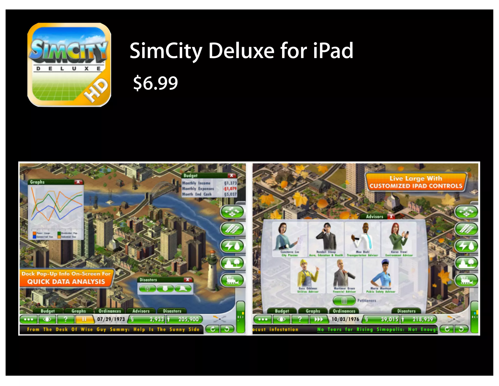 SimCity Deluxe for iPad
$6.99
 