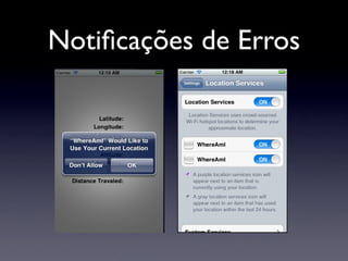 Notiﬁcações de Erros
 