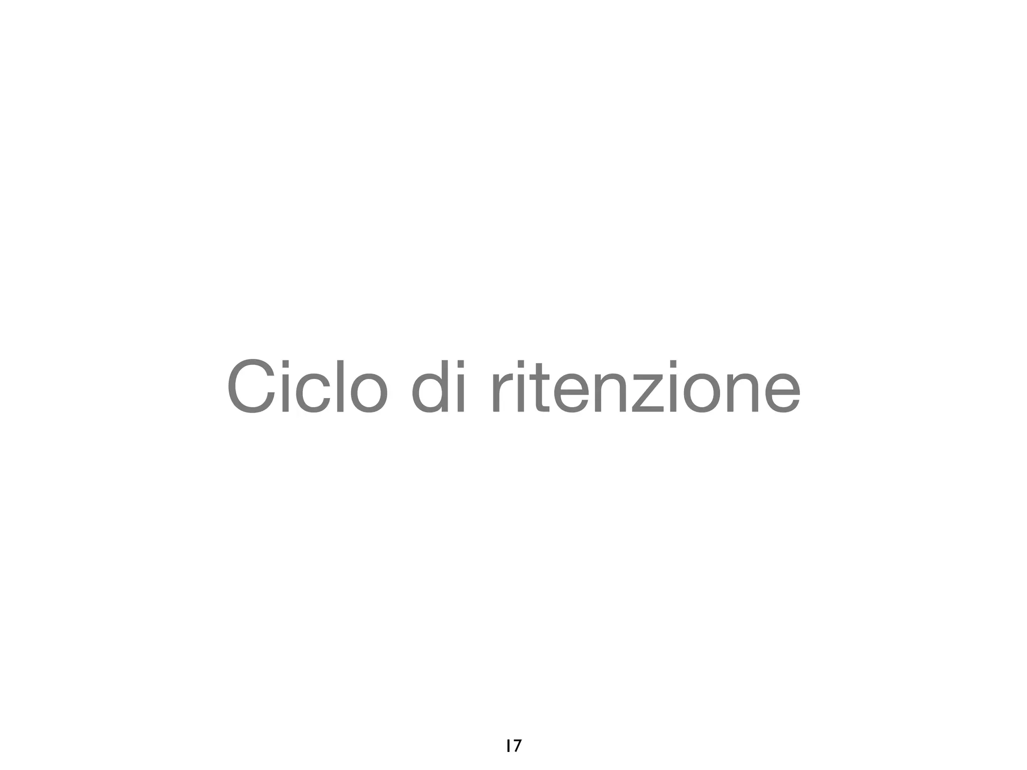 Ciclo di ritenzione 
17 
 