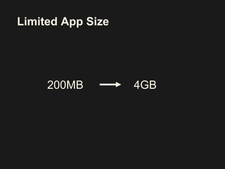 Limited App Size
200MB 4GB
 