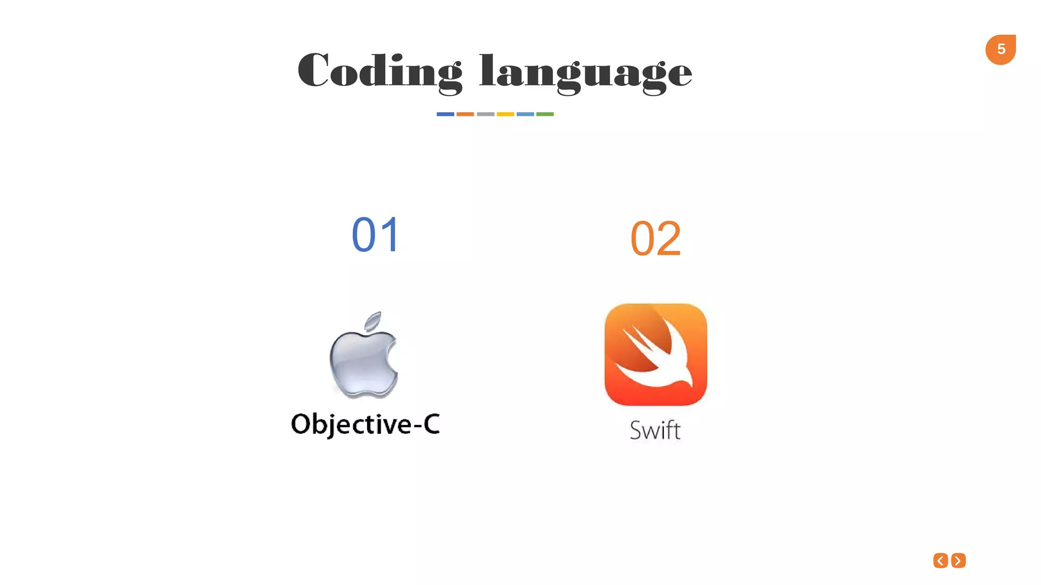5
Coding language
01 02